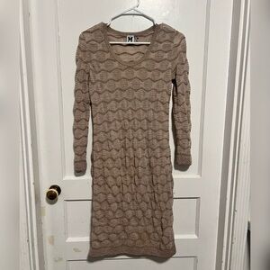 M Missoni long-sleeved shift dress metallic textured wave pattern Size M $1140